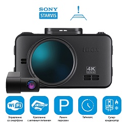 iBOX RoadScan 4K + Внутрисалонная камера